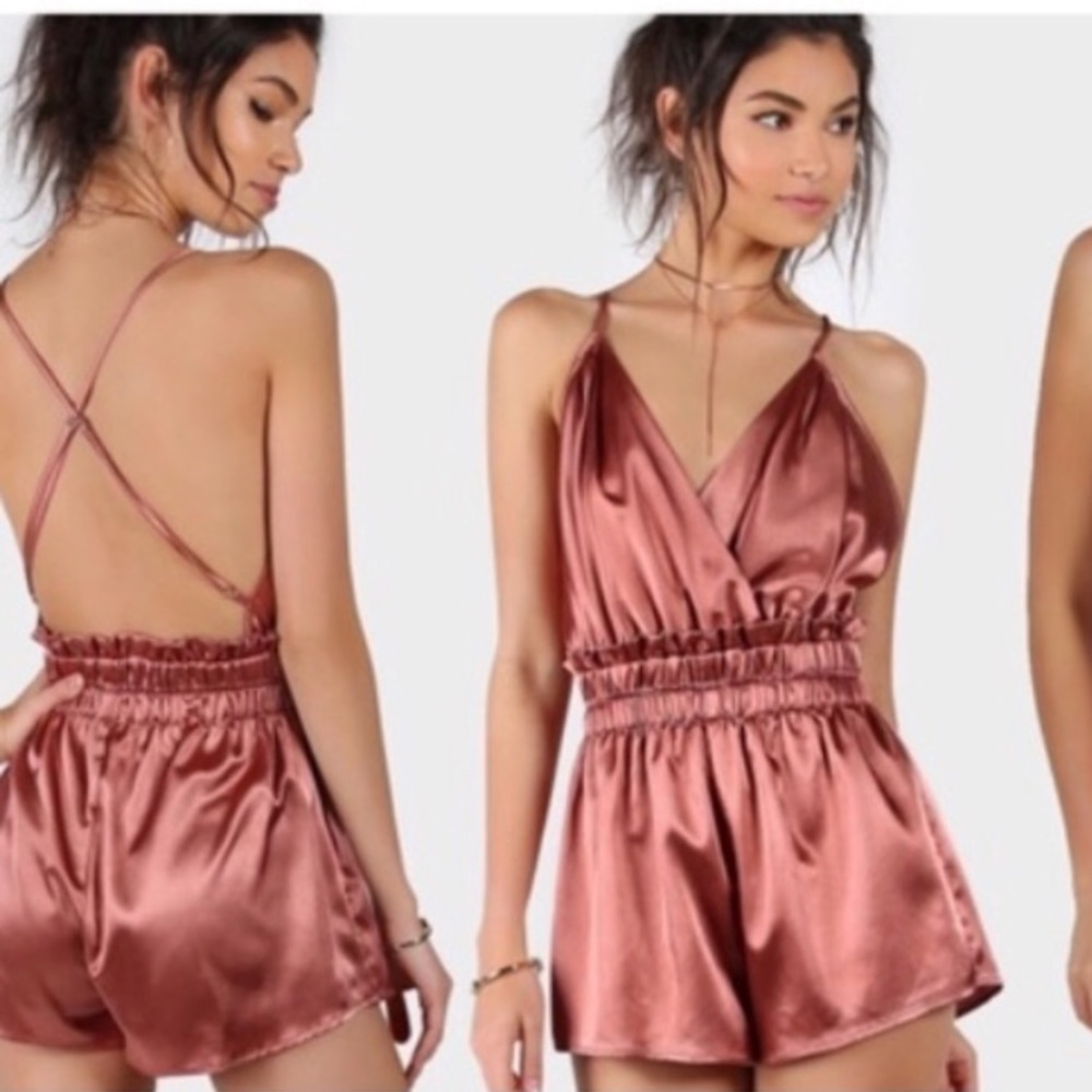Navy Silk Sexy backless romper